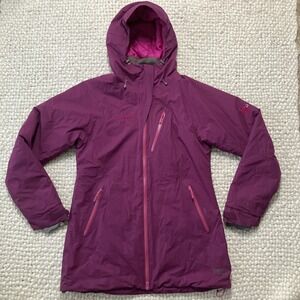 Mammut Dry Tech Premium Women's Hooded Insulated Jacket Purple Large Winter Ski